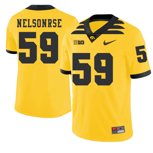 2019 Men #59 Nathan Nelsonrse Iowa Hawkeyes College Football Alternate Jerseys Sale-Gold